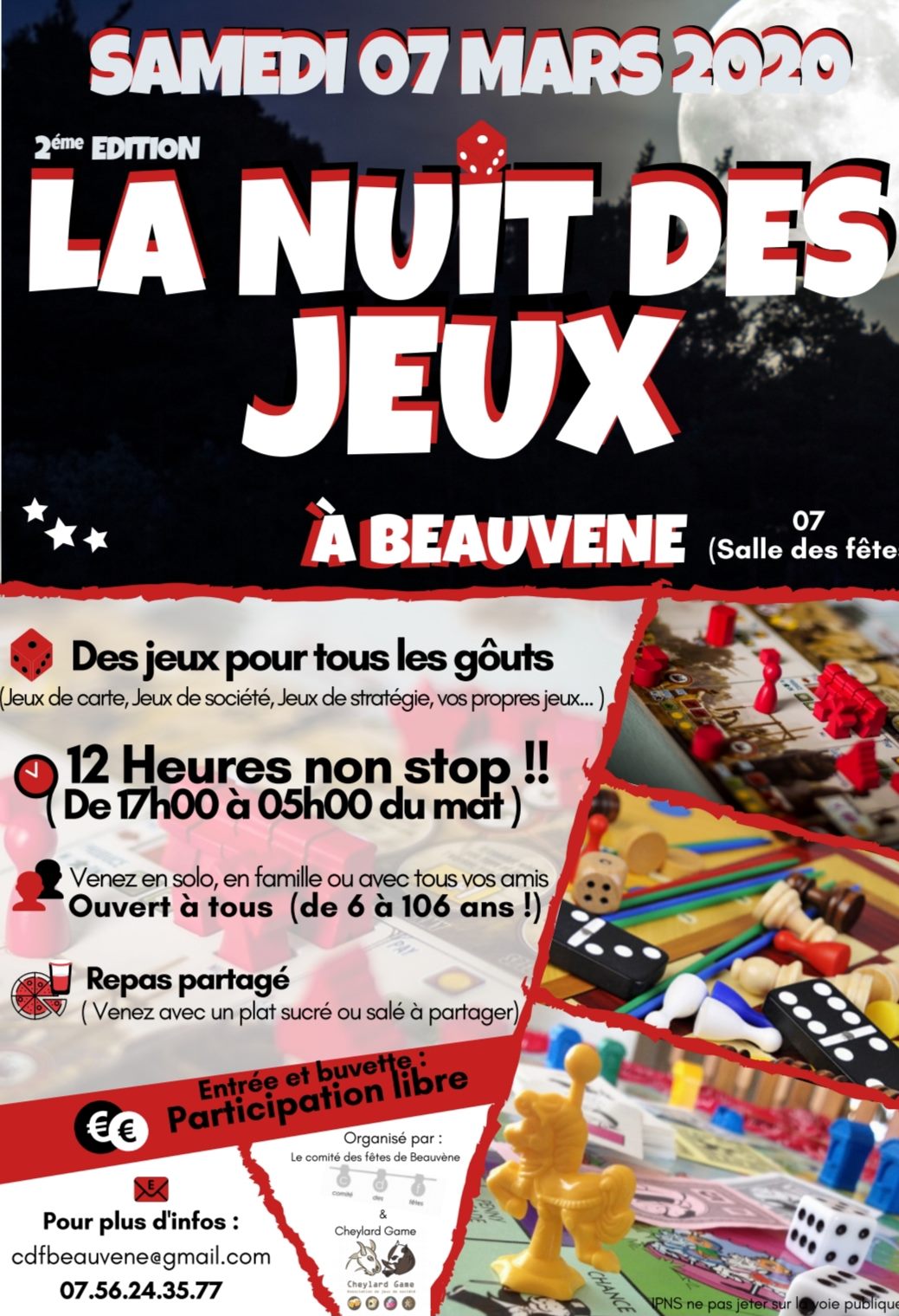 Affiche Soirée Jeux Beauvène 7mars20