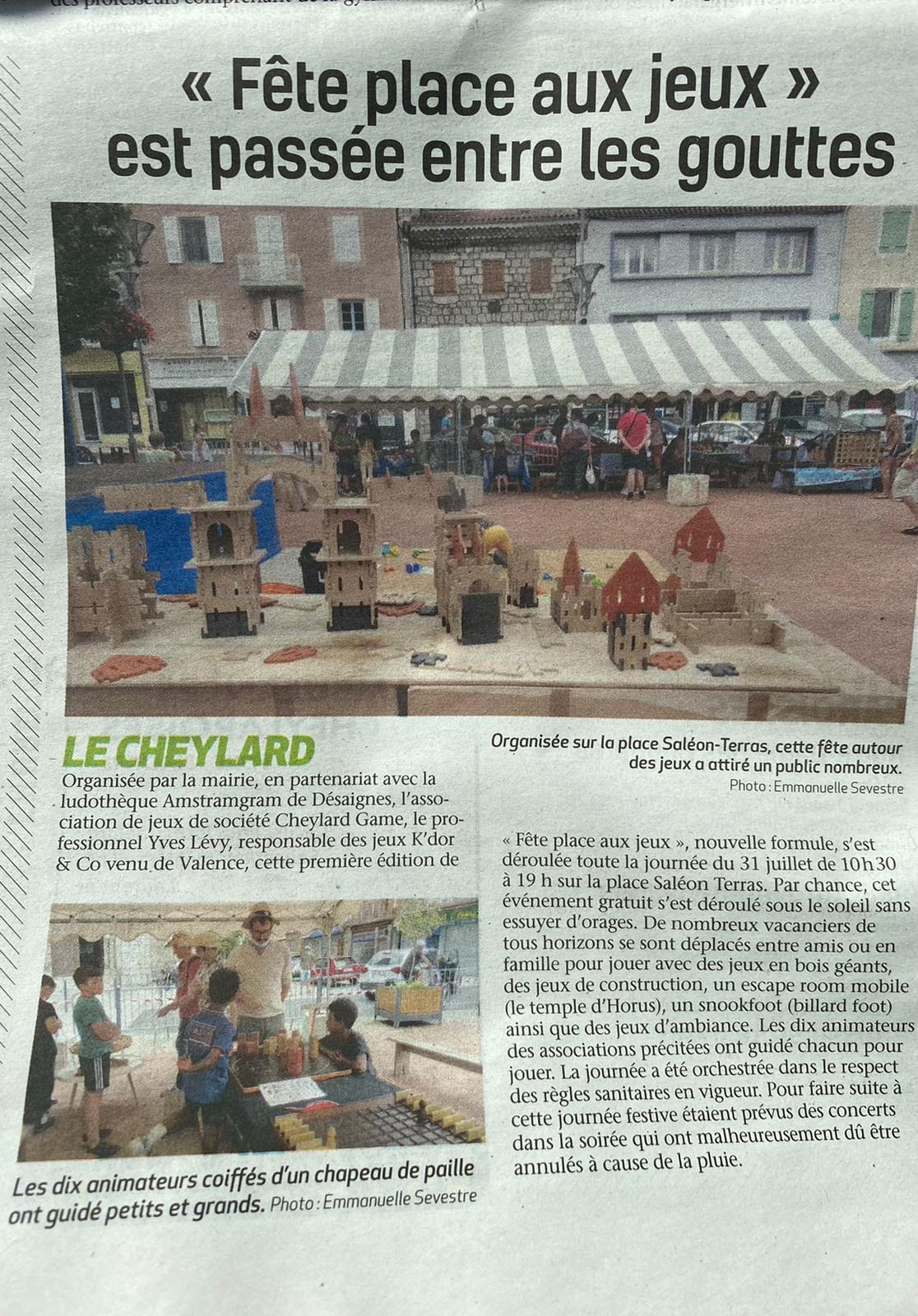 Article Fête place aux jeux 2021